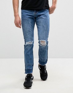Узкие джинсы с дырками на коленях и вставками Always Rare Clarence - Синий