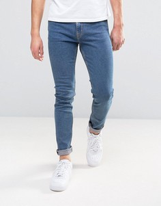 Классические выбеленные зауженные джинсы Weekday Form - Синий