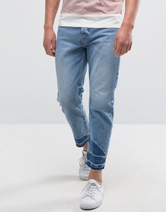 Свободные джинсы с необработанными краями Kiomi - Синий