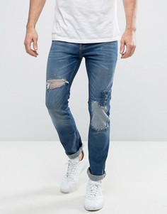 Узкие рваные джинсы New Look - Синий