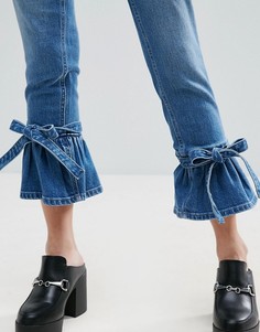 Узкие джинсы-клеш в винтажном стиле с завышенной талией ASOS FARLEIGH - Синий