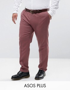 Розовые зауженные строгие брюки из 100% мериносовой шерсти ASOS PLUS Wedding - Розовый