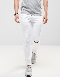 Супероблегающие джинсы с рваными коленями Ringspun - Белый