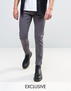 Серые узкие джинсы с необработанной кромкой Mennace - Серый