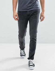 Выбеленные серые супероблегающие джинсы стретч Hollister - Серый