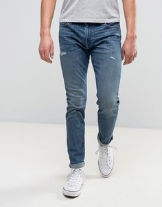 Супероблегающие эластичные джинсы с потертой отделкой Abercrombie & Fitch - Синий