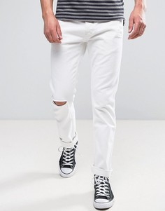 Белые джинсы слим с рваной отделкой Wrangler - Белый