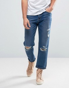 Рваные джинсы с заплатками Waven Skater - Синий