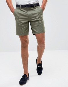 Строгие узкие шорты чиносы Burton Menswear - Зеленый