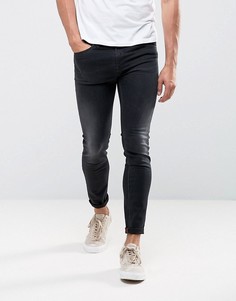 Темно-выбеленные супероблегающие джинсы Diesel Stickker 684J - Черный
