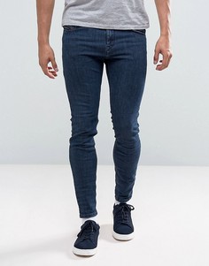 Темные выбеленные джинсы скинни Diesel Stickker 683K - Синий