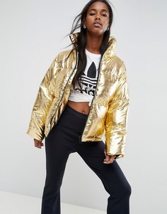 Дутая куртка с эффектом металлик ASOS - Золотой