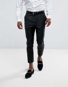 Черные суженные книзу брюки из 100% шерсти ASOS Wedding - Черный
