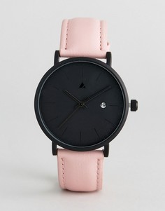 Часы с кожаным ремешком и черным циферблатом ASOS Premium - Кремовый