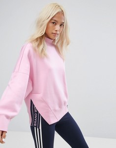 Розовый свитшот с высоким воротом adidas Originals - Розовый
