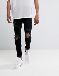 Черные супероблегающие джинсы Mennace - Черный