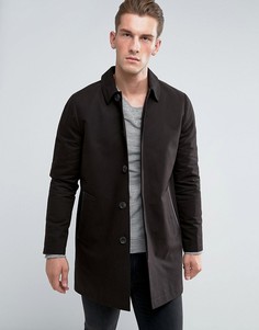 Однобортный непромокаемый тренч черного цвета ASOS - Черный