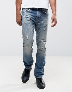 Узкие джинсы с потертостями AllSaints - Синий