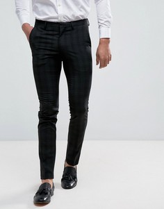 Черные строгие брюки скинни в клетку New Look - Черный