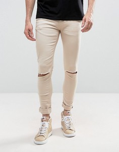 Супероблегающие джинсы с рваными коленями Criminal Damage - Светло-серый
