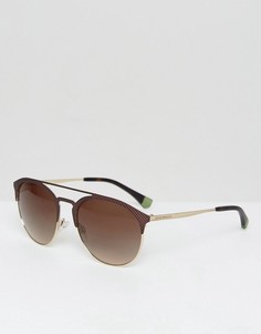 Круглые солнцезащитные очки Emporio Armani - Коричневый