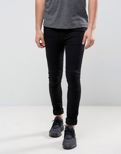 Черные стретчевые джинсы скинни в байкерском стиле Religion - Черный