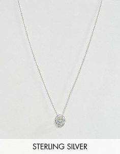 Серебряное ожерелье с резной подвеской-диском ASOS - Серебряный