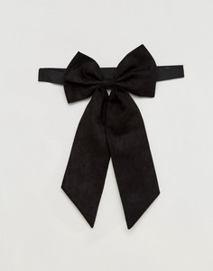 Черный замшевый большой галстук-бабочка ASOS - Черный