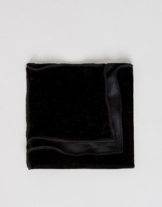 Черный велюровый платок для нагрудного кармана ASOS - Черный