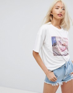 Футболка с надписью Missguided - Белый