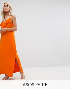 Платье макси с оборками ASOS PETITE - Оранжевый