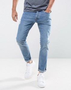 Узкие джинсы с прорехами Jack & Jones - Синий