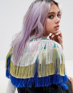 Кейп с разноцветной бахромой с эффектом металлик ASOS - Мульти