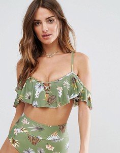 Бикини-топ с открытыми плечами и цветочным принтом Montce - Мульти