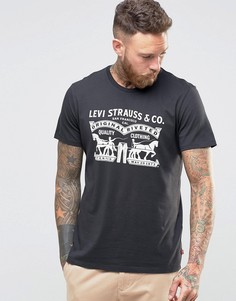 Футболка с логотипом в виде 2 лошадей Levis - Черный