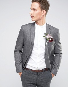 Серый зауженный блейзер ASOS Wedding - Серый