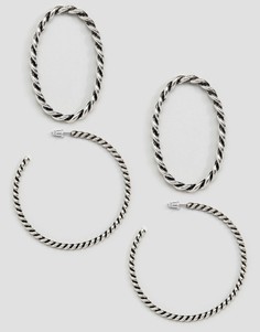 Набор из 2 пар больших серег-колец ASOS - Серебряный