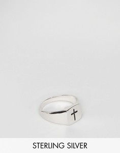 Серебряное кольцо-печатка с крестом Serge De Nimes - Серебряный