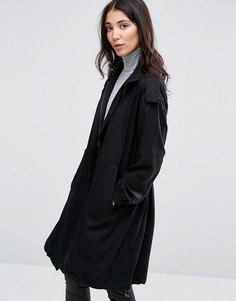 Свободное драпированное пальто Selected Vivi - Черный