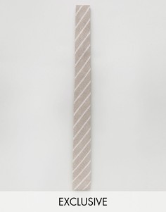 Льняной галстук в полоску Noak - Светло-серый