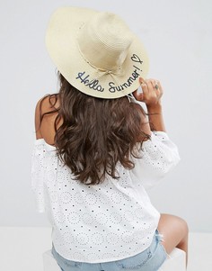 Соломенная шляпа Boardmans Hello Summer - Кремовый Boardwalk