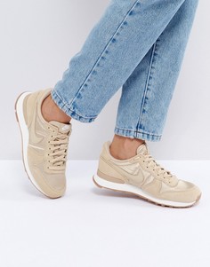 Светло-коричневые атласные кроссовки Nike Internationalist Essential - Бежевый