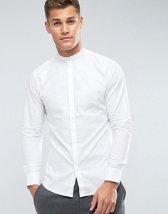 Приталенная рубашка с воротником на пуговице Selected Homme - Белый