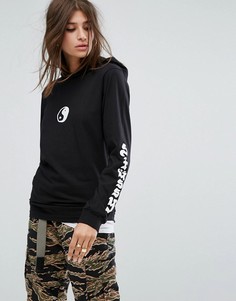 Худи из легкой ткани с принтом Stussy - Черный