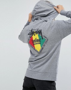 Худи с принтом Stussy Reggae - Серый