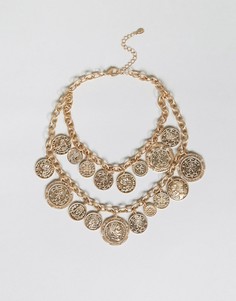 Многоярусное ожерелье с монетками ALDO - Золотой