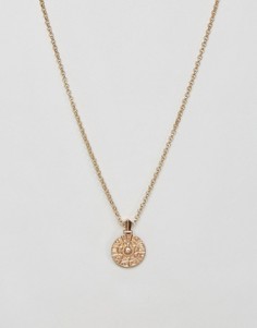 Золотистое ожерелье с подвеской в виде вращающегося колеса ASOS - Золотой