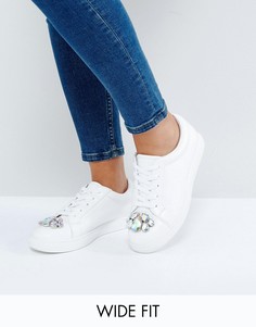 Кроссовки для широкой стопы с отделкой ASOS DISCO - Белый