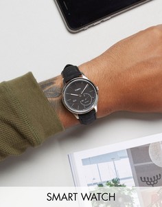 Смарт-часы с черным кожаным ремешком Timex IQ - Черный