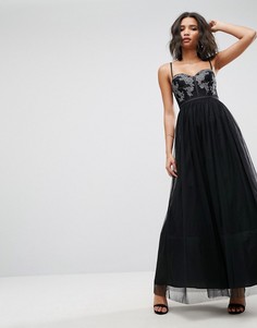 Платье макси с юбкой из тюля ASOS - Черный